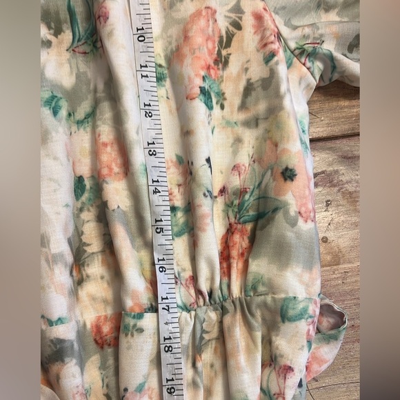 Alex Marie,Floral Wrap-Dress,Lined,Tiered Ruffled-Hem,Short Sleeves EUC,Size 12 - Picture 10 of 13